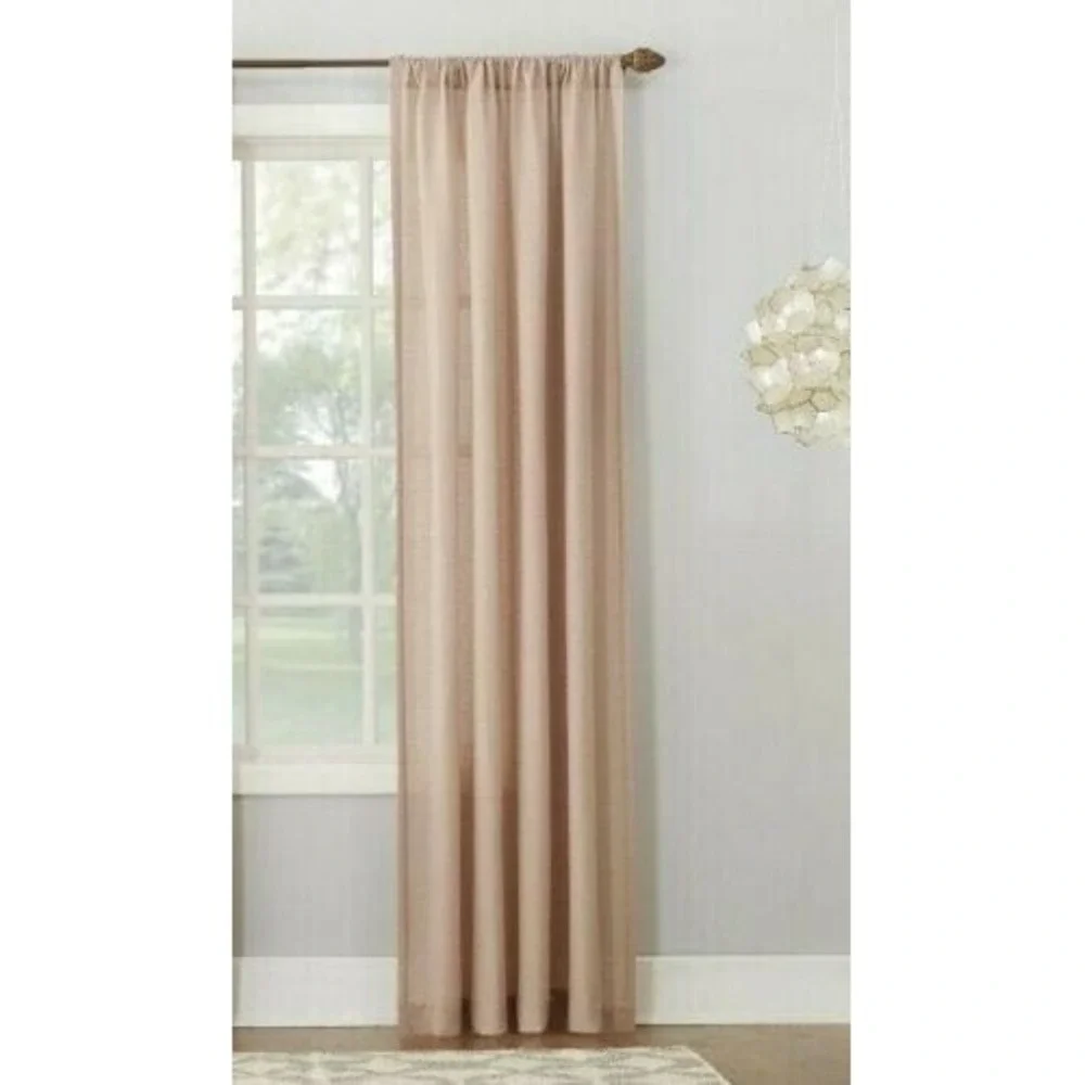 NEW Linen Blend Textured Sheer Rod Pocket Curtain Panel No. 918 SZ 54